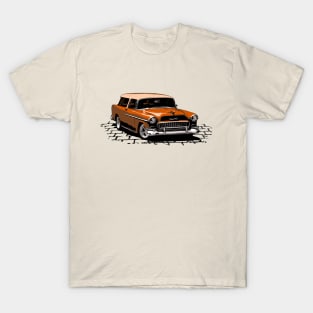 55 Chevy Nomad, Bronze 1955 Chevrolet Bel Air Nomad hot rod T-Shirt